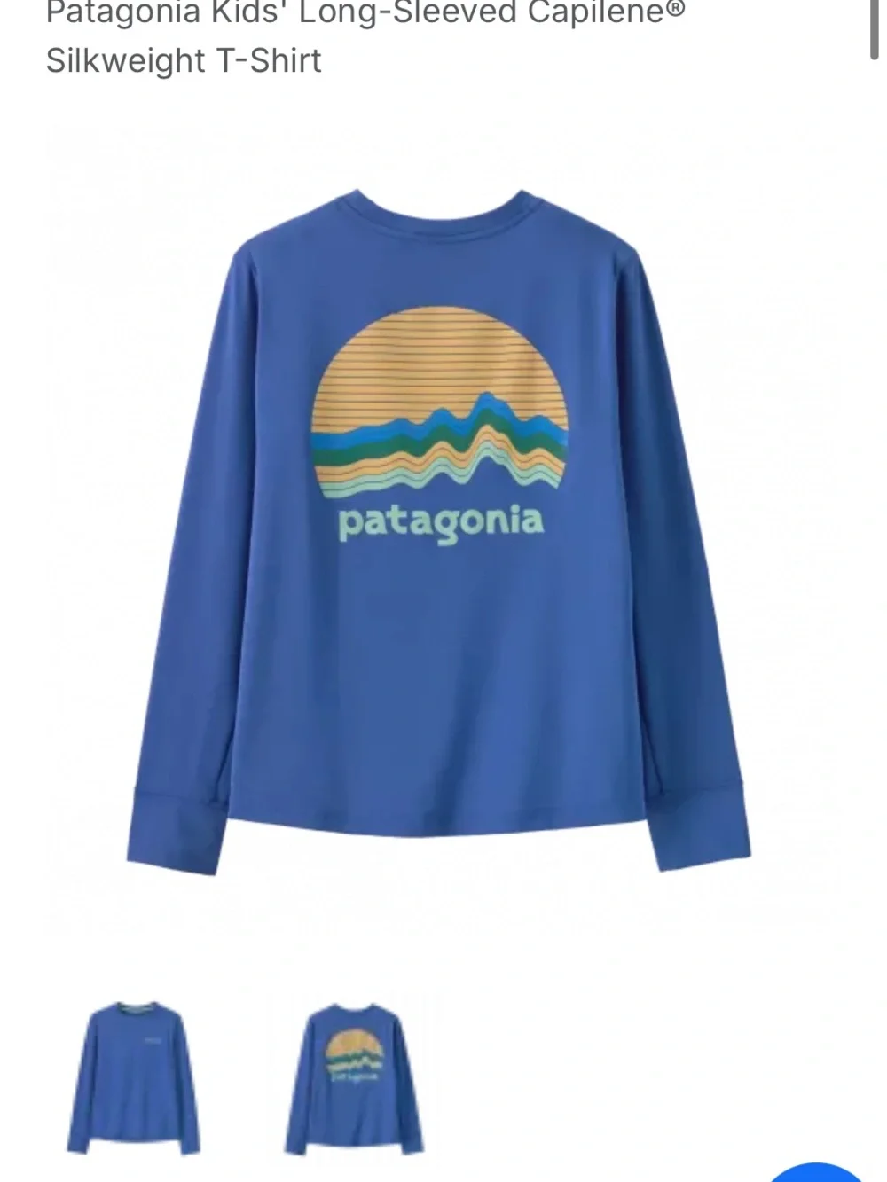 Patagonia Kids Blue Long-Sleeve Rashguard Tee
